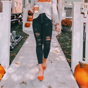 Abercrombie Black Distressed Skinnies